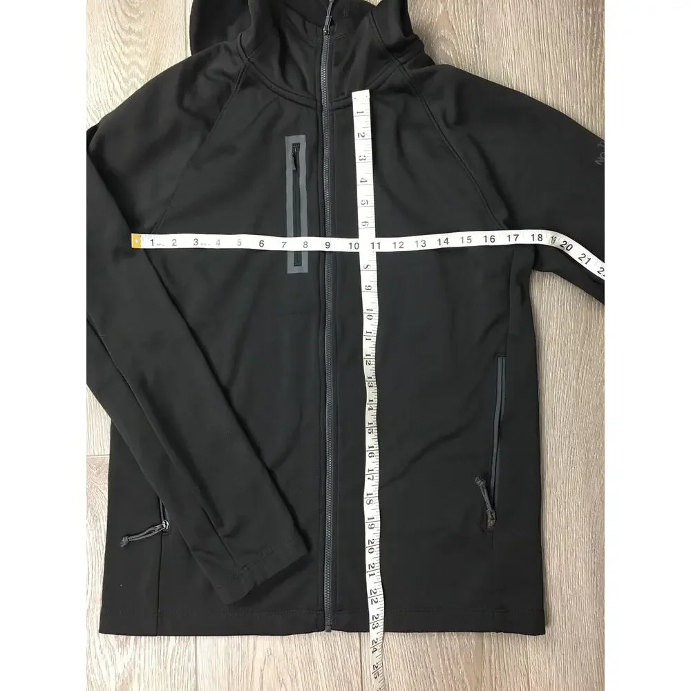 The North Face Mens Canyon Flat Fleece Hooded Jacket Full Zip Black Small